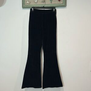 Aerie Black Velour Velvet Corduroy Flared Leggings Yoga Pants women’s Size XS